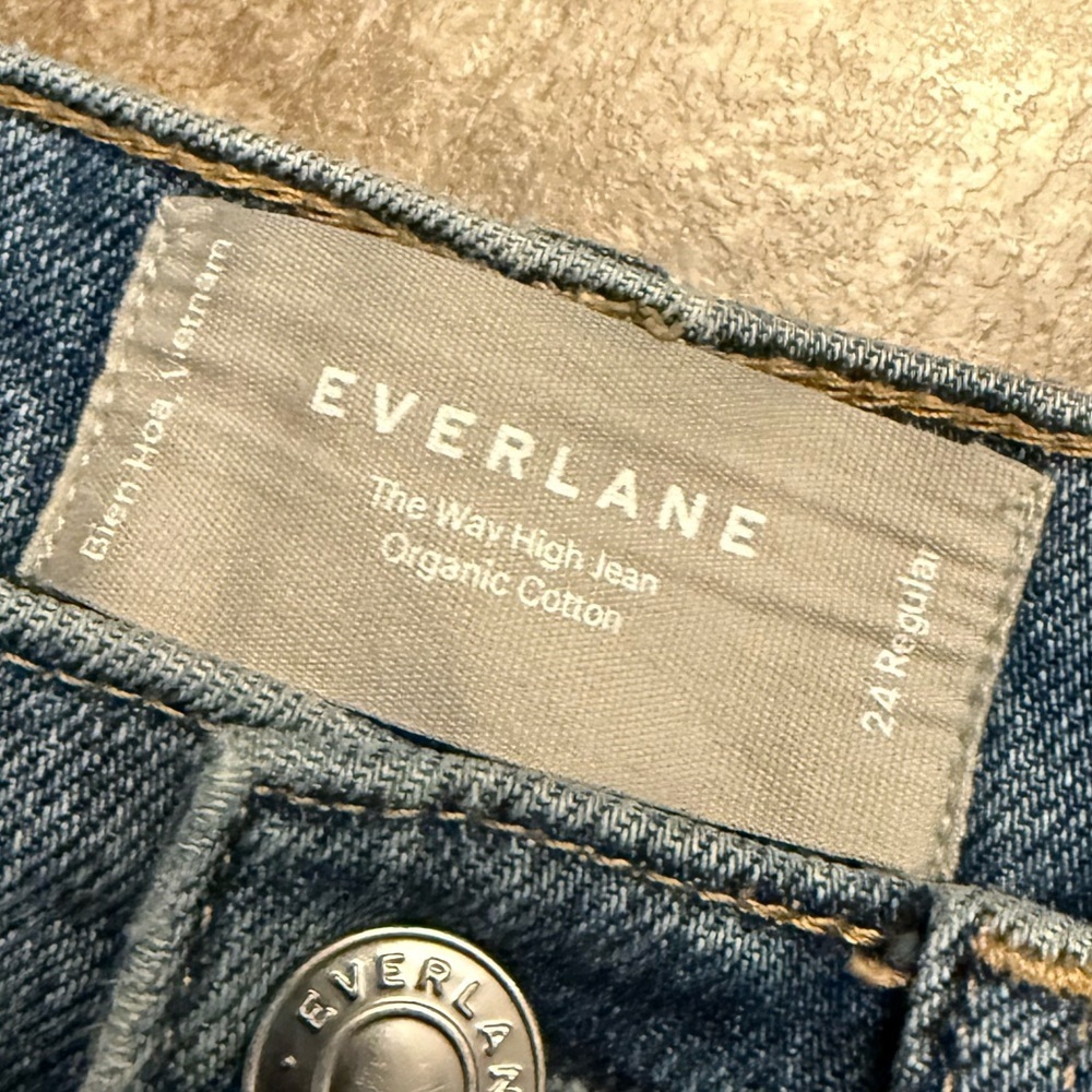 SOLD Everlane Way-High Jean Women’s 24R Distressed Raw Hem Straight Leg Denim - Picture 5 of 7